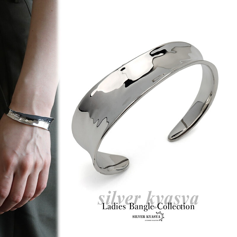 wailea バングル　シルバー　ブレスレット　未使用 ワイドバングル レディース シルバー ブレスレット 幅広 鏡面 silver