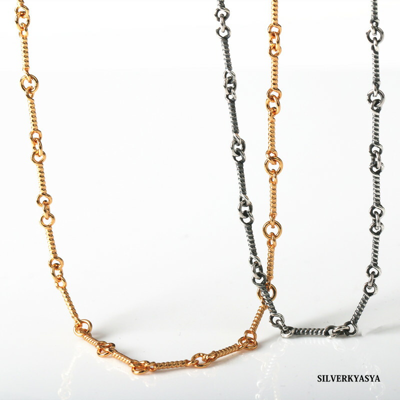 シルバー925 チェーン ネックレス ツイストチェーン 22k gp ネックレス