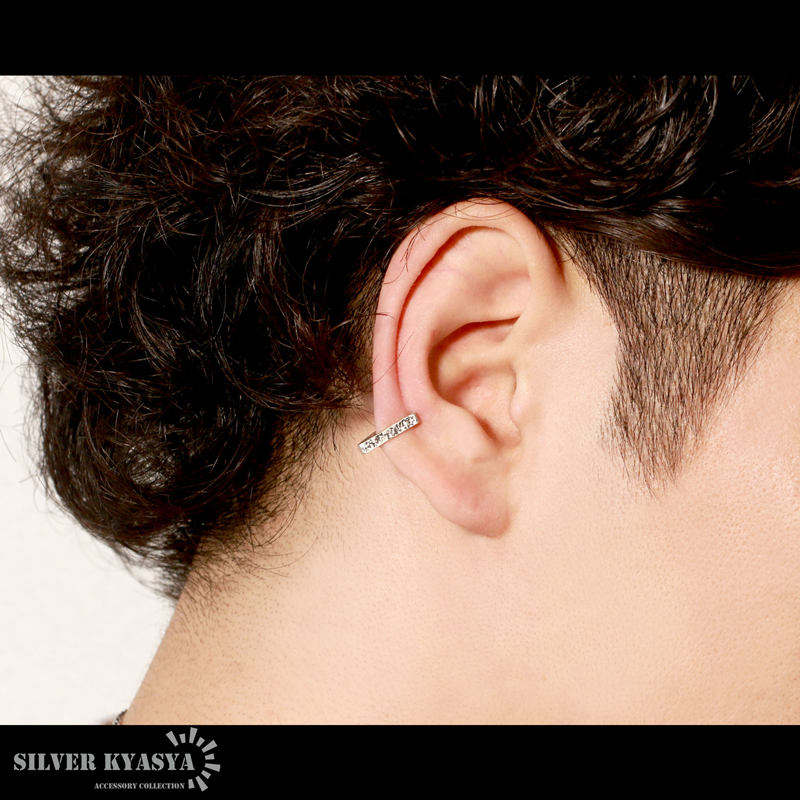 楽天市場 三角イヤーカフ シルバー925 模様 イヤーカフ 挟むだけ 男性 Silver 耳の穴不要 金属アレルギー対応 片耳用 シルバーアクセサリーsilverkyasya