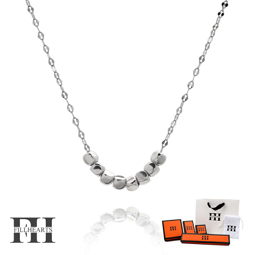 ＼ MAX20％OFFクーポン ／ FILL HEARTS ネックレス レディース 女性 大人 シルバー アクセサリー Cubes キューブ 四角 立方体 金属アレルギー対応 シルバー925 S925 ロジウムメッキ 40cm 小さめ シルバーネックレス
