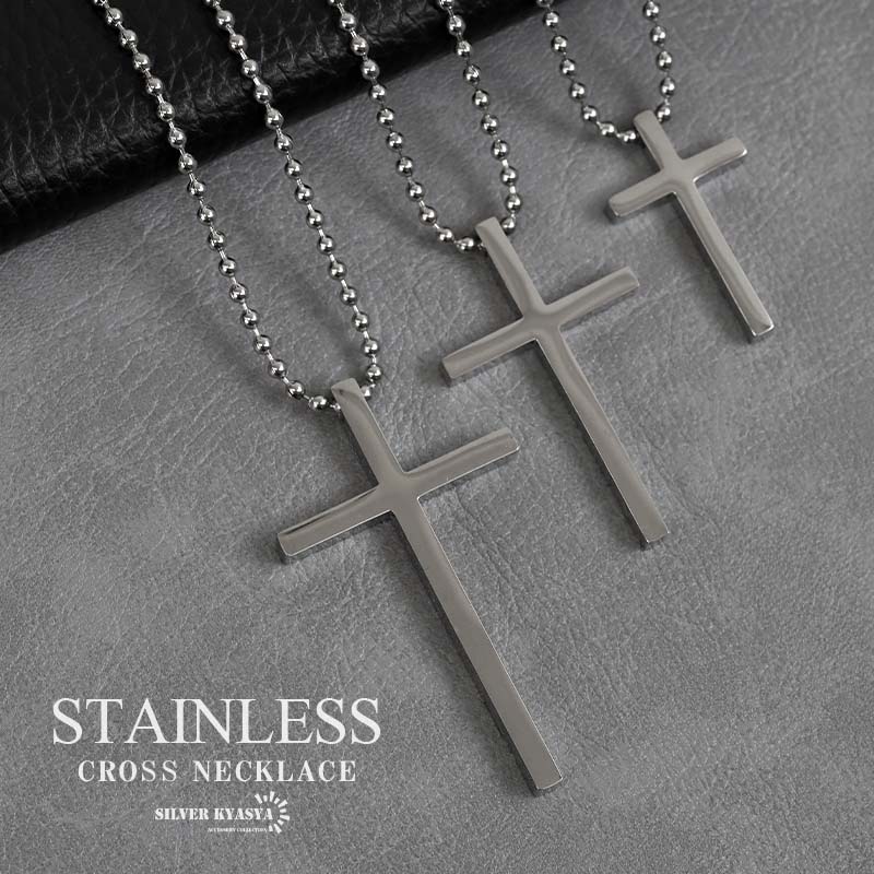 楽天市場】シルバー925 クロスネックレス シルバー 細身 6面カット