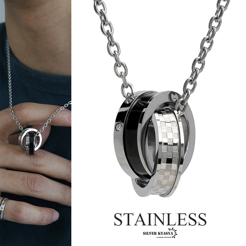 楽天市場】ダブルリング ネックレス レディース シルバー ダイヤモンド