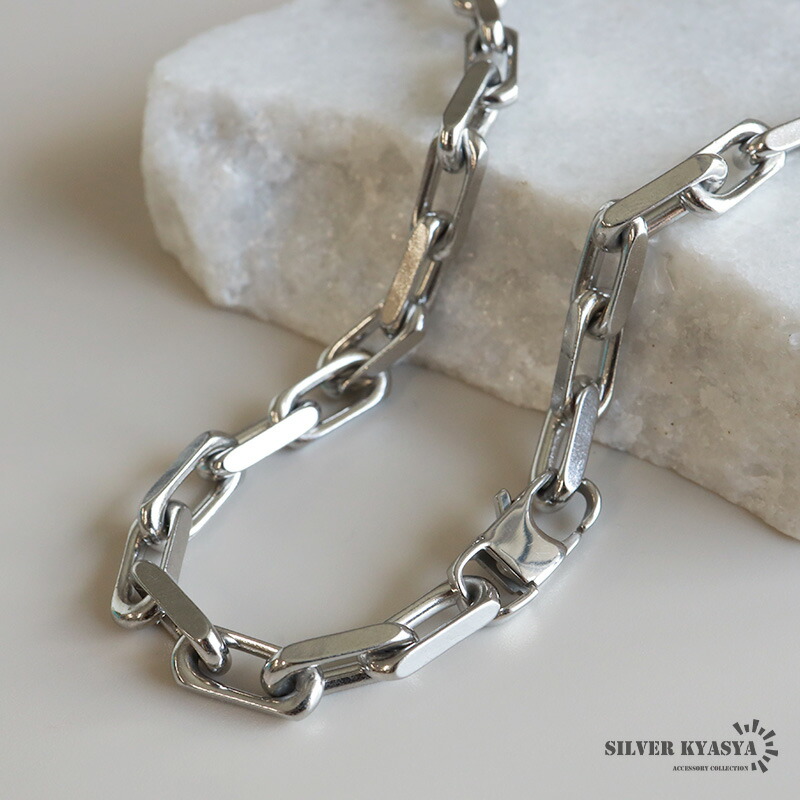 楽天市場】チェーンネックレス 幅5mm ステンレス silver