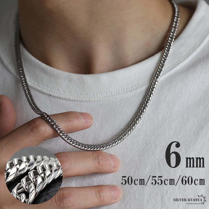 楽天市場】ステンレス ダブル喜平チェーンネックレス 8mm 50cm/55cm