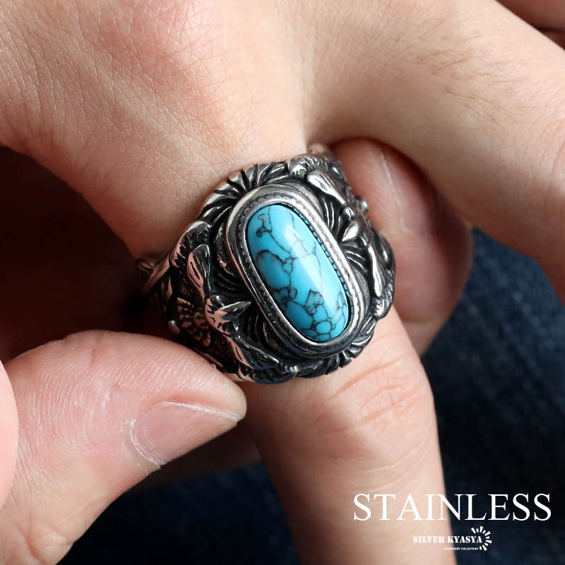 楽天市場】ステンレス ターコイズリング ネイティブ インディアン