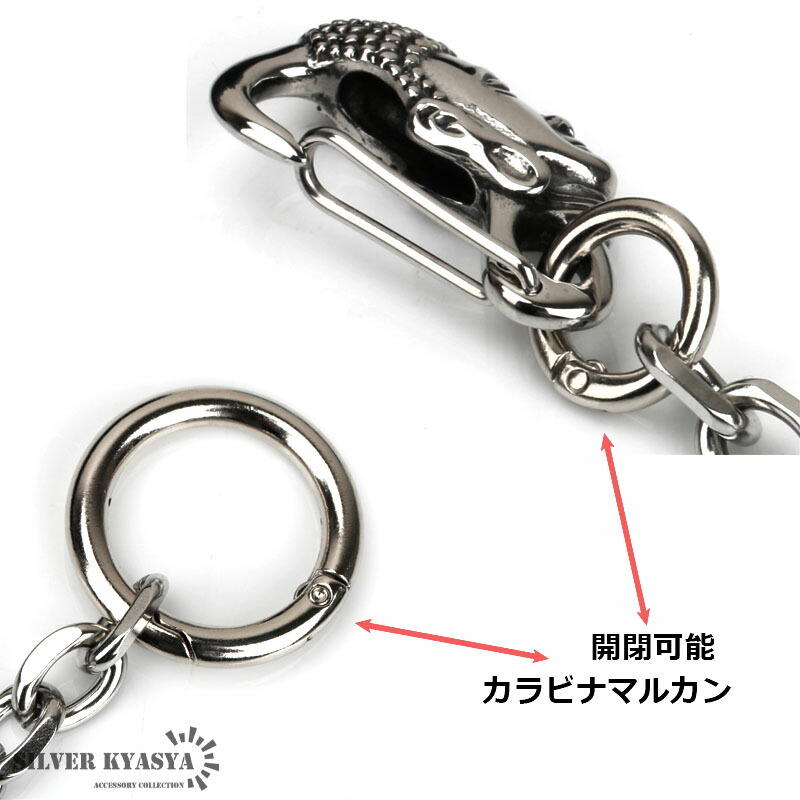 楽天市場 重厚 ステンレス キーホルダー クリップ キーチェーン 如来様 釈迦 仏様 キーフック 太幅アンカーチェーン シルバーアクセサリーsilverkyasya