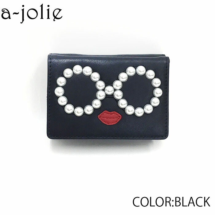 【公式】a-jolie アジョリー パール サングラスちゃん 三つ折り ミニウォレット アパレル ファッション バッグ 財布 ウォレット|アジョリー・a-jolie