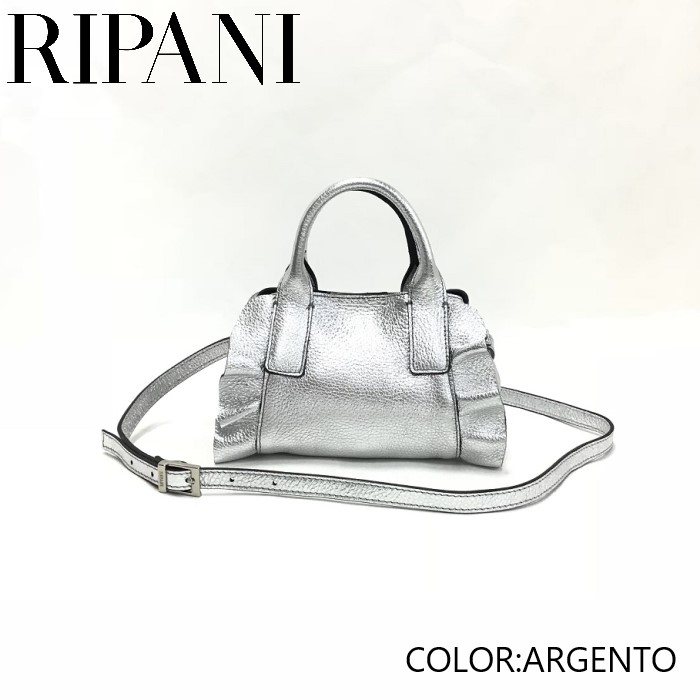 【日本総代理店】RIPANI リパーニ 牛革 メタリック フリル マイクロ ミニ バッグ イタリア製 本革 アパレル 人気 おすすめ