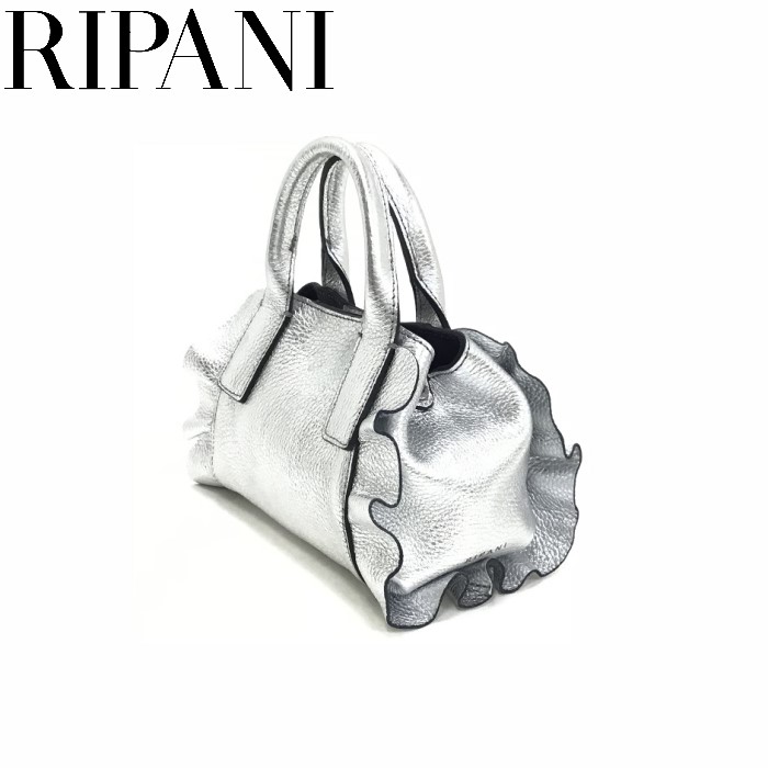 RIPANI リパーニ フリルマイクロミニバッグ 牛革メタリック 【55%OFF!】 牛革メタリック