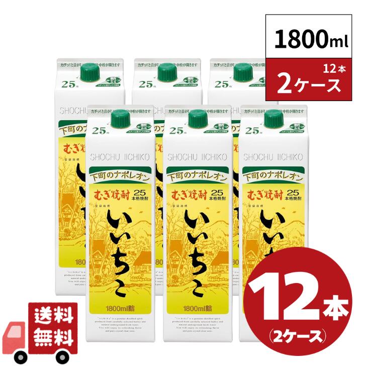 いいちこ パック 麦焼酎 25度 1800ml&times;12本 2ケース｜嶋崎屋岡村