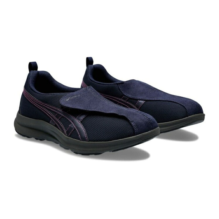 asics アシックス商事 LIFEWALKER W018 ネイビーブルーｘネイビーブルー 25 1242A018 400 | 靴 シューズ スニーカー ウォーキングシューズ レディースシューズ 置き目とり捨てる レディース 運動すること靴 通い靴 面チャック 運動すること ほっつき歩く 旅する 社会復帰 日常使い走り 幅ひろい 広広とした 軽さ 消臭
