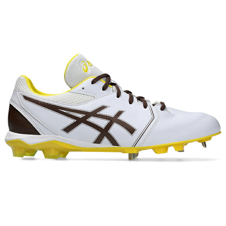 asics アシックス NEOCONNECT WHITE/DARK BROWN 24.5 1123A054 105 | 靴 くつ シューズ スポーツシューズ 野球 ベースボール スパイクシューズ スパイク グリップ性 フィット感 ユニセックス 男女兼用 スポーツ 運動 フットウェア プレゼント｜SIMONS STORE