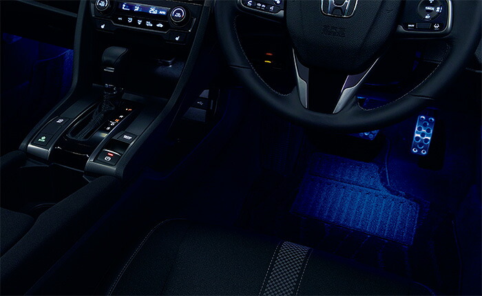 HONDA ホンダ 純正 光のアイテムパッケージ LEDブルーイルミネーション 08Z01-TEA-010 | CIVIC SEDAN シビック セダン FC1 HATCHBACK ハッチバック FK7 honda純正 ホンダ純正 ライト 内装 室内 イルミネーション イルミ 後付け 照明 アクセサリー｜SIMONS STORE