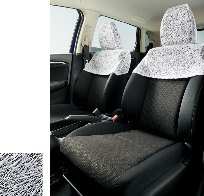HONDA ホンダ FIT フィット ホンダ純正 シートカバー ハーフタイプ レース地（フロント/リアセット）【 2013.9～次モデル】||