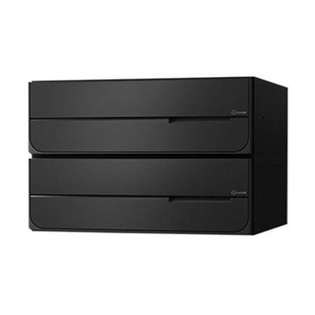 NASTA ナスタ ポスト D-ALL 横開き 2戸 静音ラッチ錠 ブラック 240&times;360&times;333.2 KS-MB4102PY-2R-BK | KS-MB4102PY シリーズ メール便 はがき DM パンフレット カタログ 回覧板 郵便受け 郵便ポスト 新聞受け 玄関ポスト メールボックス おしゃれ シンプル｜SIMONS STORE