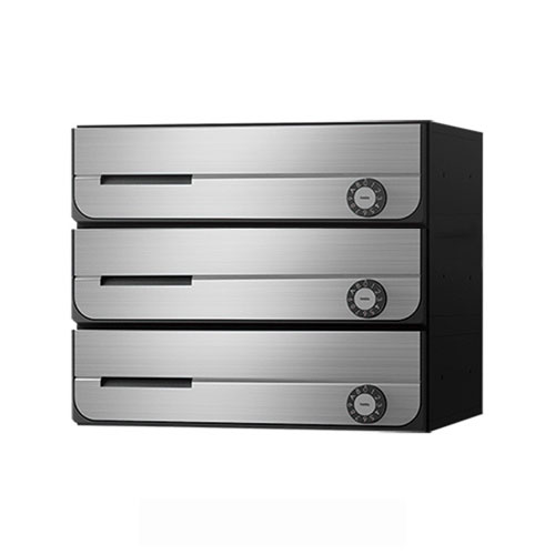 NASTA ナスタ ポスト D-ALL 3戸 静音大型ダイヤル錠 ステンレスヘアーライン KS-MB3002PU-3L-S | KS-MB3002PU シリーズ メール便 はがき DM パンフレット カタログ 回覧板 郵便受け 郵便ポスト 新聞受け 玄関ポスト メールボックス おしゃれ シンプル|SIMONS STORE