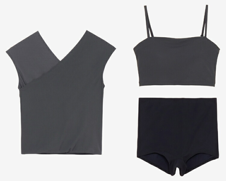 speedo 機敏さ RIB 3SET 暗灰色薄墨色 M SFW22580 CH | 水泳ぎ御召しもの スイムウェア 水泳着 レディース セパレート 伸ばすこと性 UV取りすてる 紫外線打つ手 相応う感 カシュクール 運動競技御召しもの 相応うネス 水浴び 水泳ぎ スウィミングプール