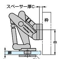 SUGATSUNE スガツネ工業 大型横すべり丁番 ANGUTEC MFH-100型 硝子扉用 はたご屋仕掛ける・かぶせ扉兼用 PAT.P はたご屋仕掛ける用スペーサー 厚さ10粍 170-027-457 F03-431C | LAMP 組み上げる鉄器 調度品鉄器 部分品 部分品 金具 丁番 硝子扉 横すべり丁番 はたご屋仕掛ける用 スペーサー 物の具