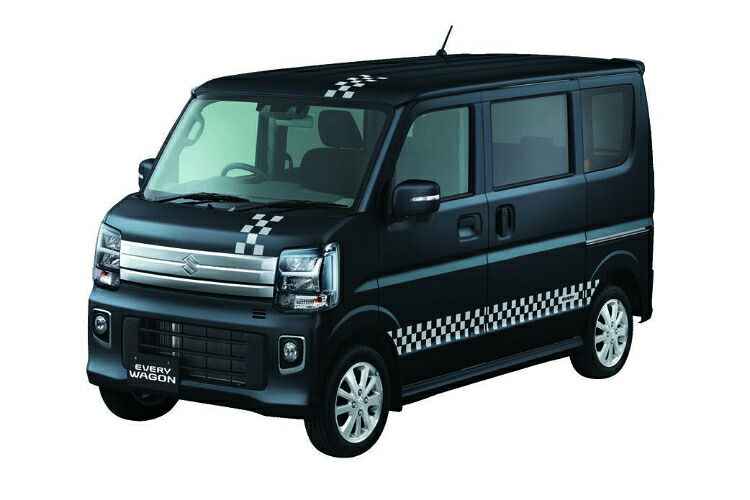 SUZUKI スズキ 純正 フード＆ルーフデカール チェッカー ブラック＋クリア AC50 99230-64P10-001 | EVERY エブリィ 車用品 カー用品 自動部品 パーツ アクセサリー 外装 カスタム ドレスアップ グレードアップ ボディ DIY 転写シート デコレーション｜SIMONS STORE 9,153円