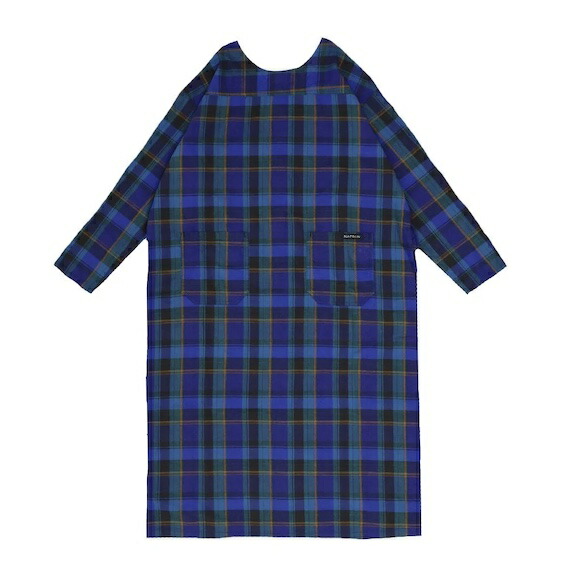 【エシカルプライス】必要経費20,900円 NAPRON ナプロン GERMAN MEDICAL SMOCK navy check キッチン用品・食器・調理器具-配膳用品・キッチンファブリック