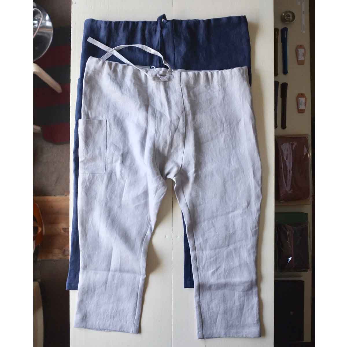【エシカルプライス】必要経費15,400円 SARAXJIJI サラジジ H-bone slim sondag PT サンダパンツ 3/4 length 2 colors navy-light gray