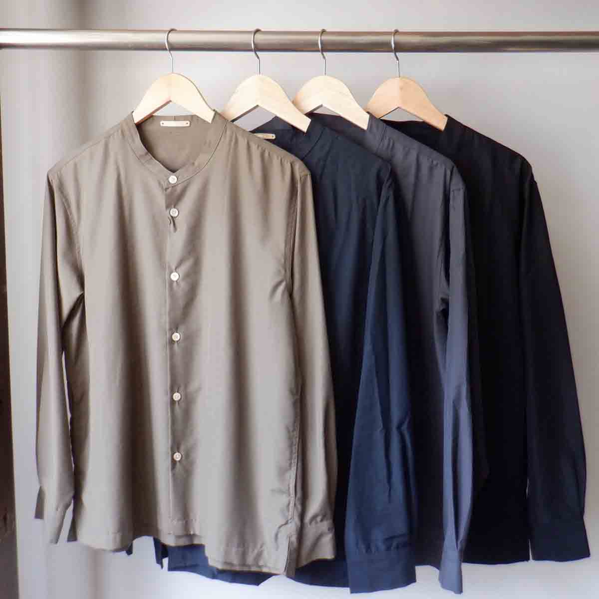 【エシカルプライス】通貨価値15,180円 天使の都市 MOND. ラモンド BAND COLLAR SHIRT バンドカラーシャツ 4 colors LM-S-035