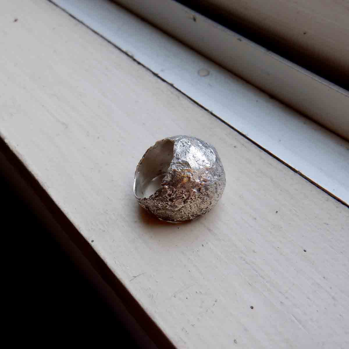 mamelon 和紙 ring 11号 silver KR-6