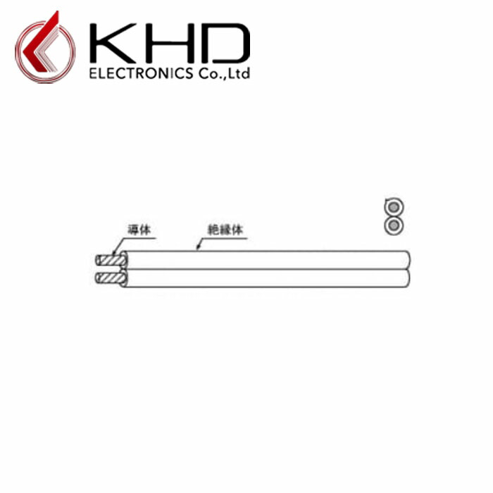 KHD VFF075GR ビニル平形コード 300V 0.75mm2 100m巻 灰 VFF0.75SQ&times;100mハイ｜分電盤・架台・ドアホンのザイマ