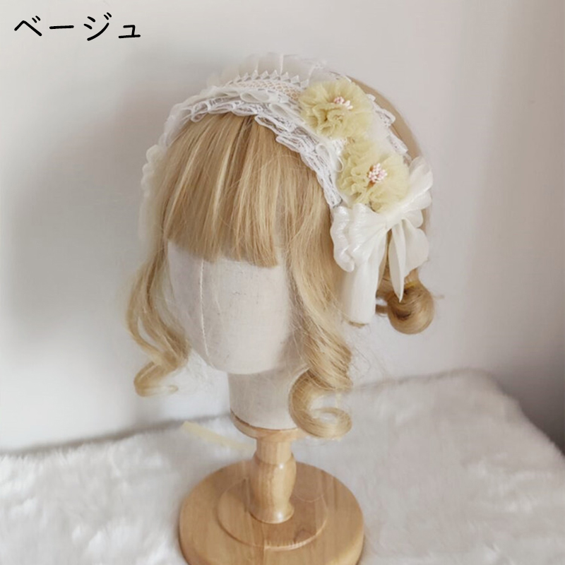 93%OFF!】 ロリータ ヘッドドレス カチューシャ ヘアアクセサリー aob