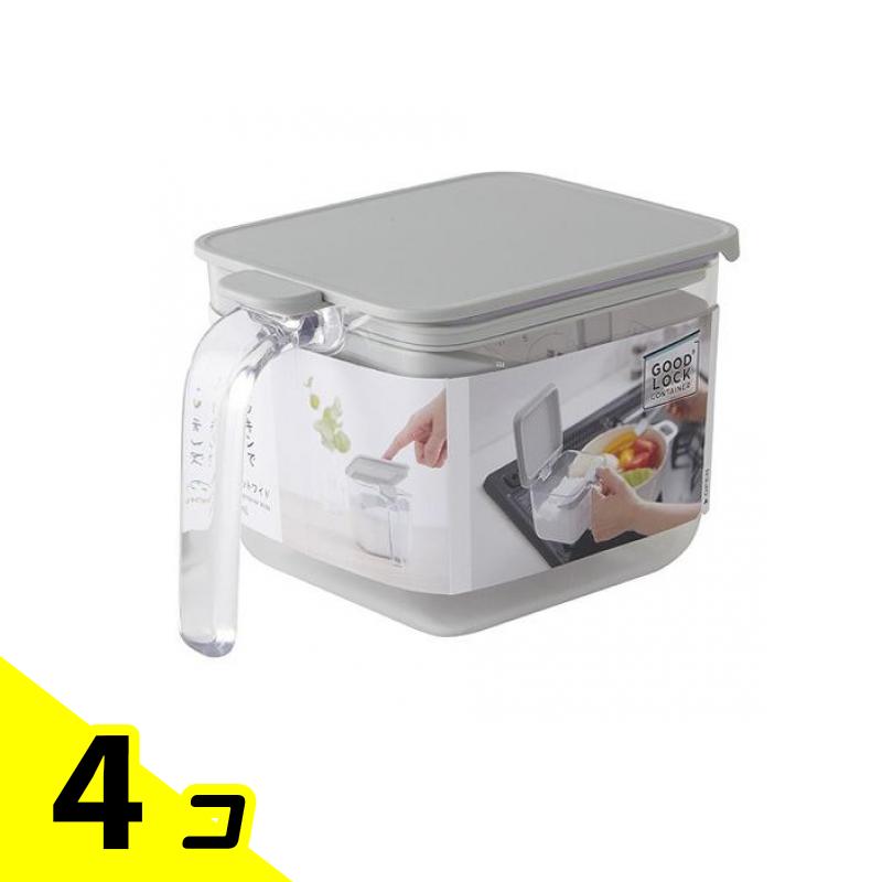 【送料無料！（地域限定）】マーナ 調味料ポットワイド グレー 600mL (K-775GY) 4個セット
