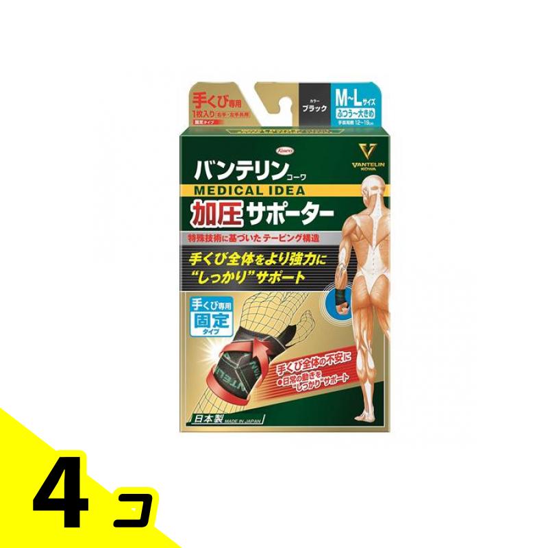 【送料無料！（地域限定）】バンテリンコーワ加圧サポーター 手くび専用 ふつう～大きめ 1枚入 4個セット 7,293円