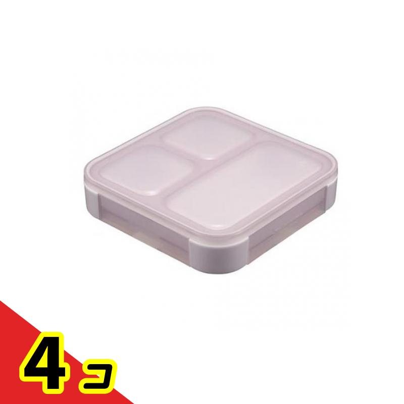 【送料無料!(地域限定)】CB JAPAN (シービージャパン) 薄型弁当箱 抗菌 フードマン 500 500mL (パープル) 4個セット