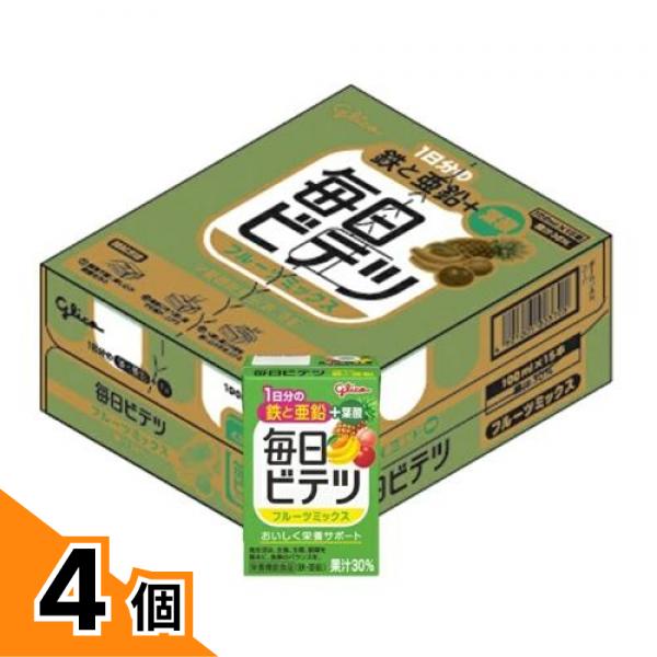 【送料無料！（地域限定）】グリコ 毎日ビテツ フルーツミックス 100mL× 15本 4個セット 5,842円