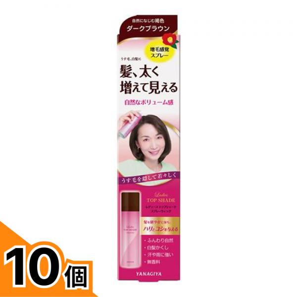 【送料無料！（地域限定）】レディース トップシェード スプレーウィッグ 自然になじむ褐色 ダークブラウン 100g 10個セット