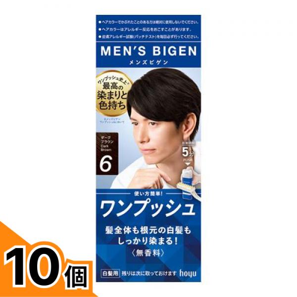 【送料無料！（地域限定）】メンズビゲン ワンプッシュ 白髪染め 6 ダークブラウン 1個 10個セット｜カマクラストアー