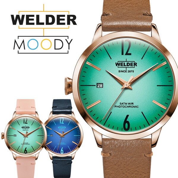 ウオッチ レディース メンズ WELDER MOODY/ウェルダー ムーディー 38粍 ブランド名 御膳上等 偏光玻璃 なめし革胴締め 三針 ヨーロッパ ユニ一発やる 差し上げ物  WRC107 WRC108 WRC110