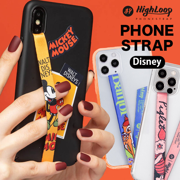 楽天市場 ハイループ フォンストラップ ディズニー Highloop Disney Iphone Android 携帯 落下防止 バンド ベルト 韓国 ミッキー トイストーリー アラジン バンビ アリス プレゼント メール便ok スマイルライフギフト シンシア