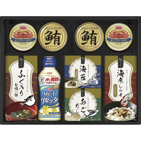 日清MCTリセッタ＆和風詰合せ＜6000＞母の日 ギフト 内祝い お祝い プレゼント 誕生日 引き出物 詰め合わせ 快気祝い 退院祝い 全快祝い お土産 仏事 香典返し 御供 お供え 満中陰志 粗供養 年忌 回忌 法事 法要【送料込み(北海道、沖縄不可)】