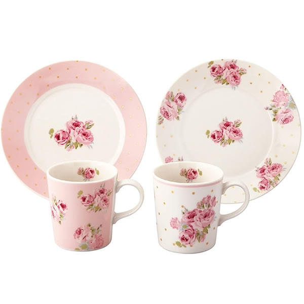 楽天市場】ローラアシュレイ バンチェッドロージズ マグ&プレート