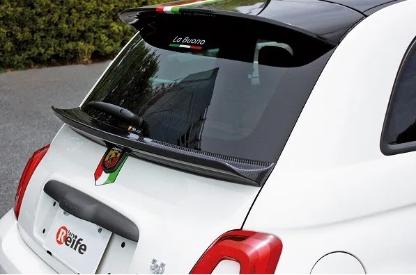 ガレージベリーフィアット アバルト ABARTH 595 ABA-31214T ゲートスポイラー 綾織りカーボン製 未塗装 品番：595-005 GARAGE VARY