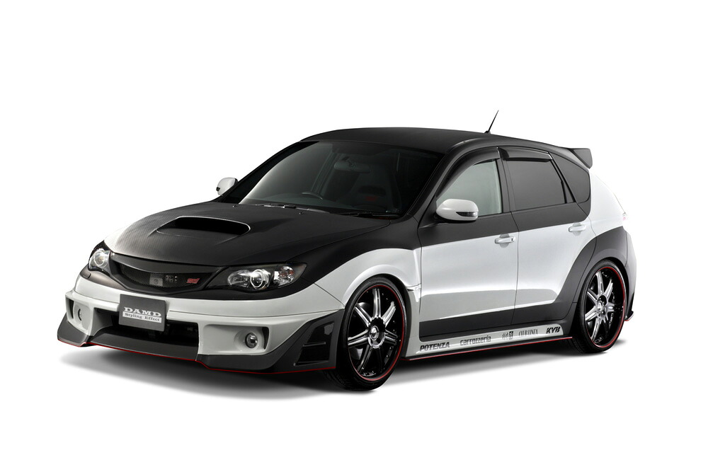 ダムド インプレッサ WRX STI CBA-GRB A B型 フロントハーフスポイラー カーボン 未塗装 DAMD