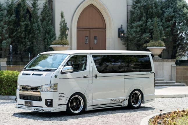 ROWEN ロウェン ハイエース 200系 KDH20# TRH20# 4型後期 フロントスポイラー ※with LED 未塗装 プレミアムエディション PREMIUM Edtion トミーカイラ 1T019A00