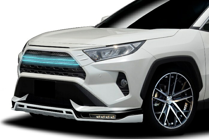 ロウェン RAV 4 MXAA54 AXAH54 フロントスポイラー with LED SPOT LAMP FRP 未塗装 1T039A00 ROWEN|シンシアモール 店