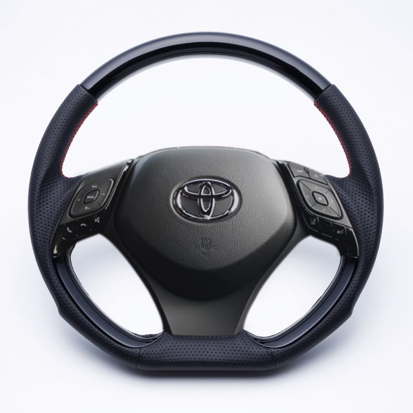 フェガーリ C-HR ZYX10 NGX50 ハイグレード ウッド&レザー ステアリング ガングリップ レザー部分 :高品質PVCレザー スポーク部分 :ABSに5層構造塗装 LSX10-PBR FEGGARI