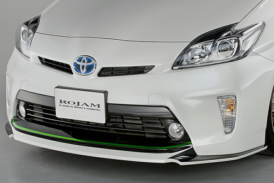 ロジャム プリウス 30系 ZVW30 後期 フロントリップスポイラー フォグ無し FRP 未塗装 23-fls-pr302 ROJAM VERDE ヴェルデ