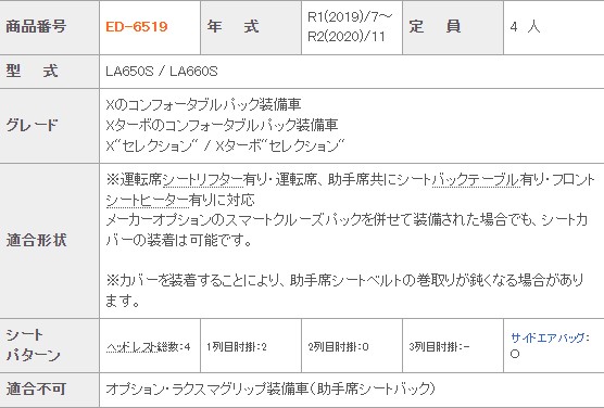 大流行中 タント タントカスタム シートカバー La650s 一台分 クラッツィオ Ed 6519 クラッツィオ リアルレザー シート 内装 今季ブランド短納期