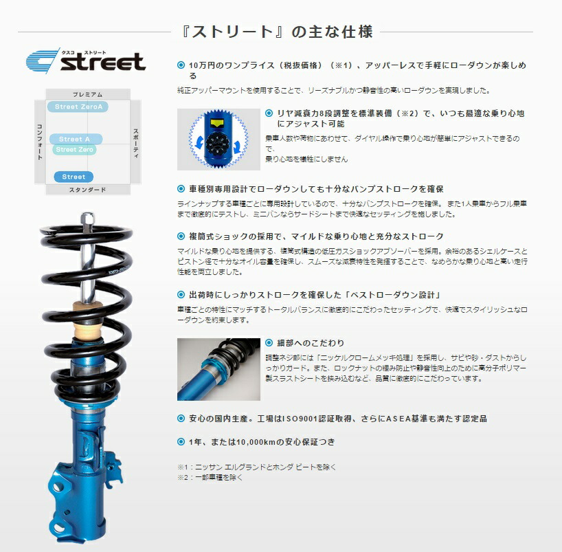 Cusco クスコ ノア ヴォクシー Azr60 65g タイムセール 車高調 ヴォクシー 全長固定式 815 62k Cba ストリート ゼロ Street Zero シンシアモール 電装 店 Cusco 車高調 クスコ ノア ヴォクシー Azr60 65g 車高調 高い素材 全長固定式 815 62k Cba