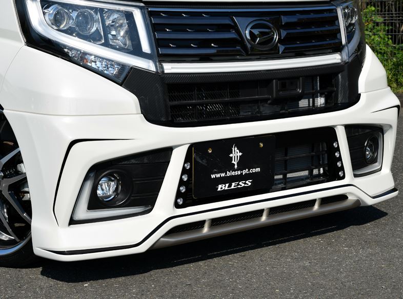 ブレス クリエイション ムーブカスタム LA150S フロントハーフスポイラー Ver.2 デイライト有り FRP 塗装済 DMV-01-004 BLESS CREATION