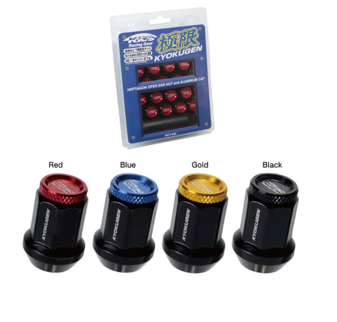 協永産業 極限 貫通ナット　アルミキャップ付 20個入 M12xP1.25 有効ネジ20mm ナット外径20mm キャップ外径15mm 全長28mm HP3KU KYO-EI Kics KYOKUGEN Nut Attached Aluminum Cap キックス