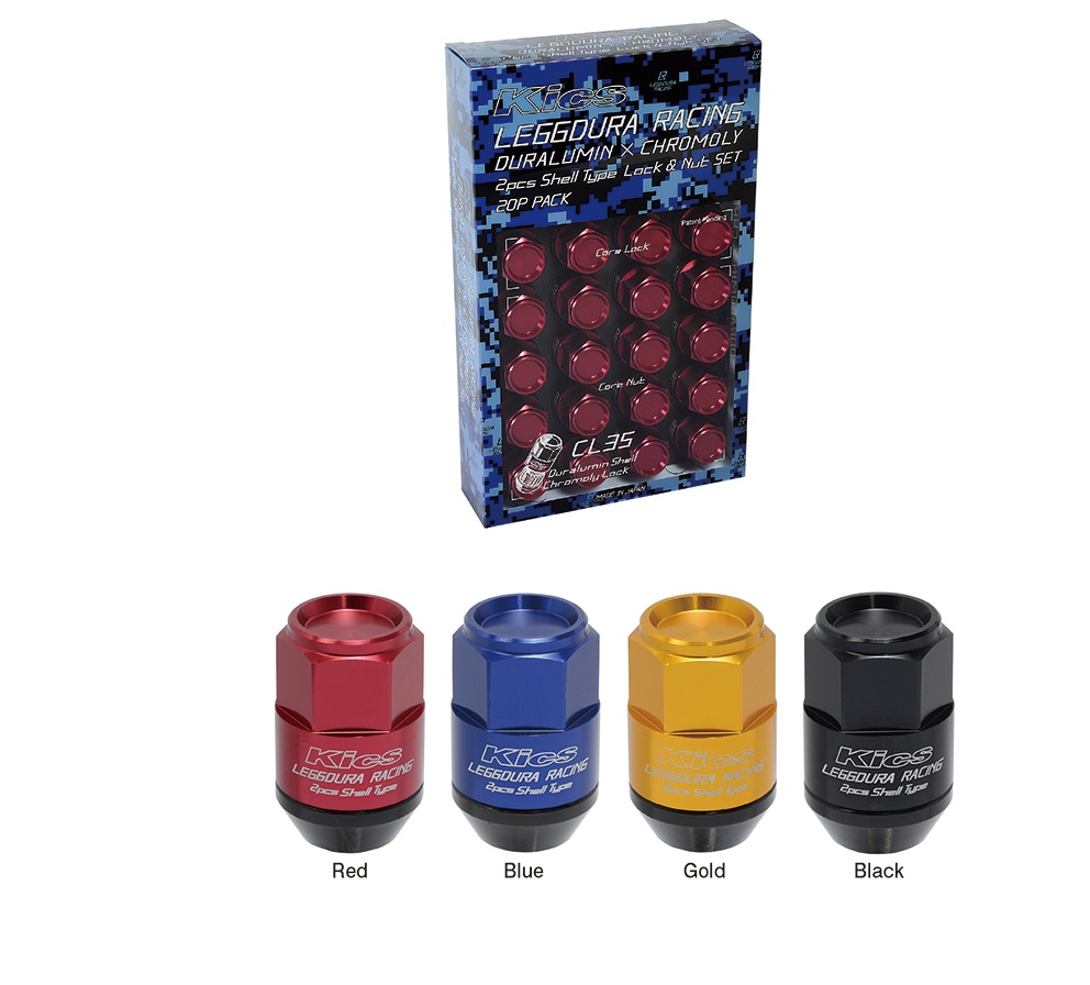 協永産業 シェルタイプ ロック ナットセット CL35 20個 M12XP1.25 クローズドエンド 全長35mm アルミシェル26mm CL35-13K KYO-EI Kics LEGGDURA RACING Shell Type キックス レデューラレーシング